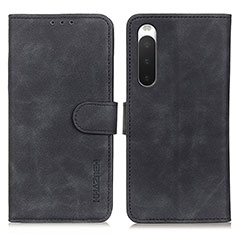 Coque Portefeuille Livre Cuir Etui Clapet K09Z pour Sony Xperia 10 IV SO-52C Noir