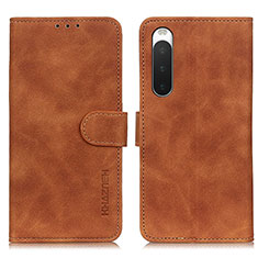 Coque Portefeuille Livre Cuir Etui Clapet K09Z pour Sony Xperia 10 V Marron