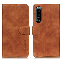 Coque Portefeuille Livre Cuir Etui Clapet K09Z pour Sony Xperia 5 III Marron