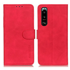 Coque Portefeuille Livre Cuir Etui Clapet K09Z pour Sony Xperia 5 III Rouge