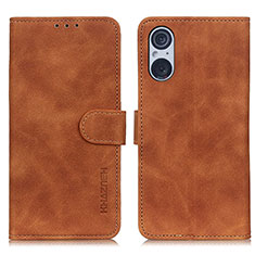 Coque Portefeuille Livre Cuir Etui Clapet K09Z pour Sony Xperia 5 V Marron