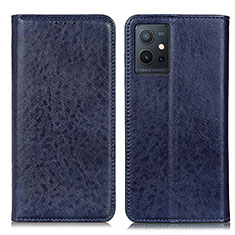 Coque Portefeuille Livre Cuir Etui Clapet K09Z pour Vivo T1 5G India Bleu