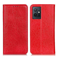 Coque Portefeuille Livre Cuir Etui Clapet K09Z pour Vivo T1 5G India Rouge