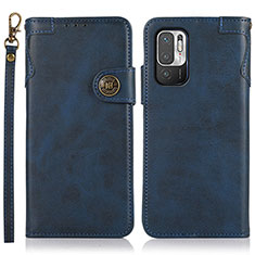 Coque Portefeuille Livre Cuir Etui Clapet K09Z pour Xiaomi POCO M3 Pro 5G Bleu