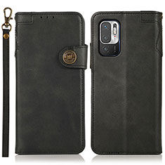 Coque Portefeuille Livre Cuir Etui Clapet K09Z pour Xiaomi Redmi Note 10 5G Noir