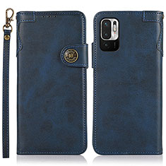 Coque Portefeuille Livre Cuir Etui Clapet K09Z pour Xiaomi Redmi Note 10 JE 5G Bleu