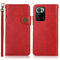 Coque Portefeuille Livre Cuir Etui Clapet K09Z pour Xiaomi Redmi Note 10 Pro 5G Rouge