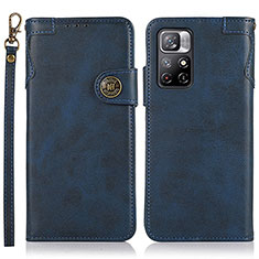 Coque Portefeuille Livre Cuir Etui Clapet K09Z pour Xiaomi Redmi Note 11 5G Bleu