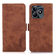 Coque Portefeuille Livre Cuir Etui Clapet K10Z pour Realme C53 India Marron