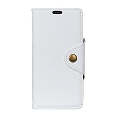 Coque Portefeuille Livre Cuir Etui Clapet L01 pour Alcatel 1 Blanc