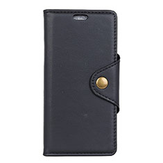 Coque Portefeuille Livre Cuir Etui Clapet L01 pour Alcatel 1 Noir