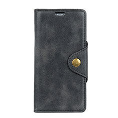 Coque Portefeuille Livre Cuir Etui Clapet L01 pour Alcatel 3 Noir