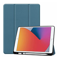 Coque Portefeuille Livre Cuir Etui Clapet L01 pour Apple iPad 10.2 (2019) Cyan