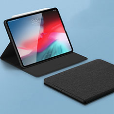 Coque Portefeuille Livre Cuir Etui Clapet L01 pour Apple iPad Pro 11 (2018) Noir