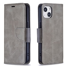 Coque Portefeuille Livre Cuir Etui Clapet L01 pour Apple iPhone 13 Gris