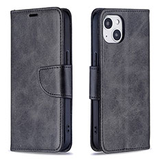 Coque Portefeuille Livre Cuir Etui Clapet L01 pour Apple iPhone 15 Plus Noir