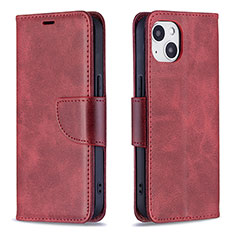 Coque Portefeuille Livre Cuir Etui Clapet L01 pour Apple iPhone 15 Plus Rouge