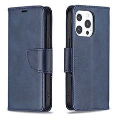 Coque Portefeuille Livre Cuir Etui Clapet L01 pour Apple iPhone 15 Pro Max Bleu