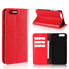 Coque Portefeuille Livre Cuir Etui Clapet L01 pour Asus Zenfone 4 ZE554KL Rouge