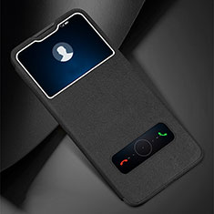 Coque Portefeuille Livre Cuir Etui Clapet L01 pour Huawei Enjoy 10 Plus Noir