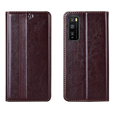 Coque Portefeuille Livre Cuir Etui Clapet L01 pour Huawei Enjoy Z 5G Marron