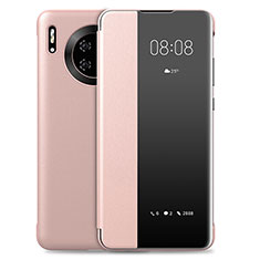 Coque Portefeuille Livre Cuir Etui Clapet L01 pour Huawei Mate 30 5G Or Rose