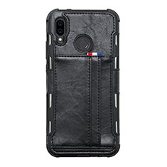 Coque Portefeuille Livre Cuir Etui Clapet L01 pour Huawei P20 Lite Noir