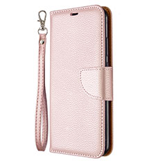 Coque Portefeuille Livre Cuir Etui Clapet L01 pour Huawei P40 Lite E Or Rose