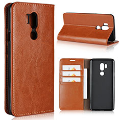 Coque Portefeuille Livre Cuir Etui Clapet L01 pour LG G7 Orange