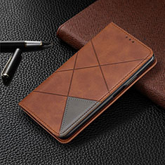 Coque Portefeuille Livre Cuir Etui Clapet L01 pour Motorola Moto G8 Plus Marron
