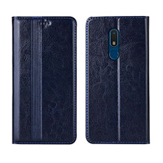 Coque Portefeuille Livre Cuir Etui Clapet L01 pour Nokia C3 Bleu Royal