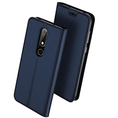 Coque Portefeuille Livre Cuir Etui Clapet L01 pour Nokia X6 Bleu