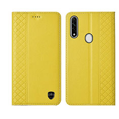 Coque Portefeuille Livre Cuir Etui Clapet L01 pour Oppo A31 Jaune