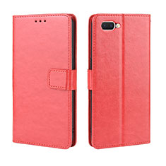 Coque Portefeuille Livre Cuir Etui Clapet L01 pour Oppo A5 Rouge