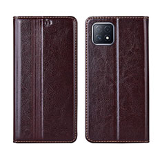 Coque Portefeuille Livre Cuir Etui Clapet L01 pour Oppo A72 5G Marron