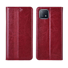 Coque Portefeuille Livre Cuir Etui Clapet L01 pour Oppo A72 5G Vin Rouge