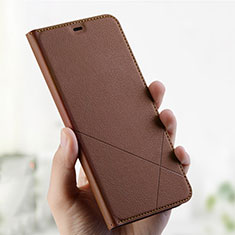 Coque Portefeuille Livre Cuir Etui Clapet L01 pour Oppo AX7 Marron