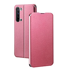 Coque Portefeuille Livre Cuir Etui Clapet L01 pour Oppo F15 Rose