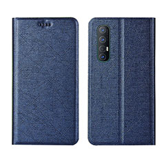 Coque Portefeuille Livre Cuir Etui Clapet L01 pour Oppo Find X2 Neo Bleu