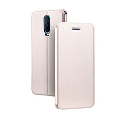 Coque Portefeuille Livre Cuir Etui Clapet L01 pour Oppo R17 Pro Or Rose