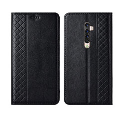 Coque Portefeuille Livre Cuir Etui Clapet L01 pour Oppo Reno2 Noir