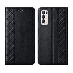 Coque Portefeuille Livre Cuir Etui Clapet L01 pour Oppo Reno5 Pro+ Plus 5G Noir