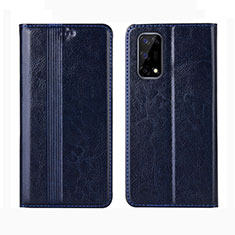 Coque Portefeuille Livre Cuir Etui Clapet L01 pour Realme Narzo 30 Pro 5G Bleu Royal