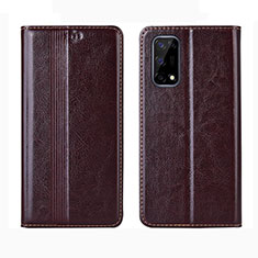 Coque Portefeuille Livre Cuir Etui Clapet L01 pour Realme Narzo 30 Pro 5G Marron