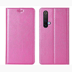 Coque Portefeuille Livre Cuir Etui Clapet L01 pour Realme X50 5G Rose