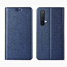 Coque Portefeuille Livre Cuir Etui Clapet L01 pour Realme X50m 5G Bleu