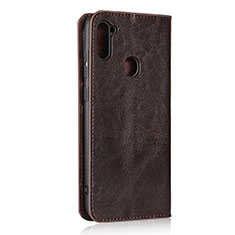 Coque Portefeuille Livre Cuir Etui Clapet L01 pour Samsung Galaxy A11 Marron