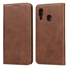 Coque Portefeuille Livre Cuir Etui Clapet L01 pour Samsung Galaxy A20e Marron