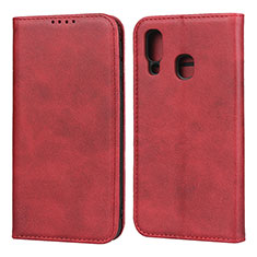 Coque Portefeuille Livre Cuir Etui Clapet L01 pour Samsung Galaxy A40 Rouge