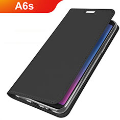 Coque Portefeuille Livre Cuir Etui Clapet L01 pour Samsung Galaxy A6s Noir